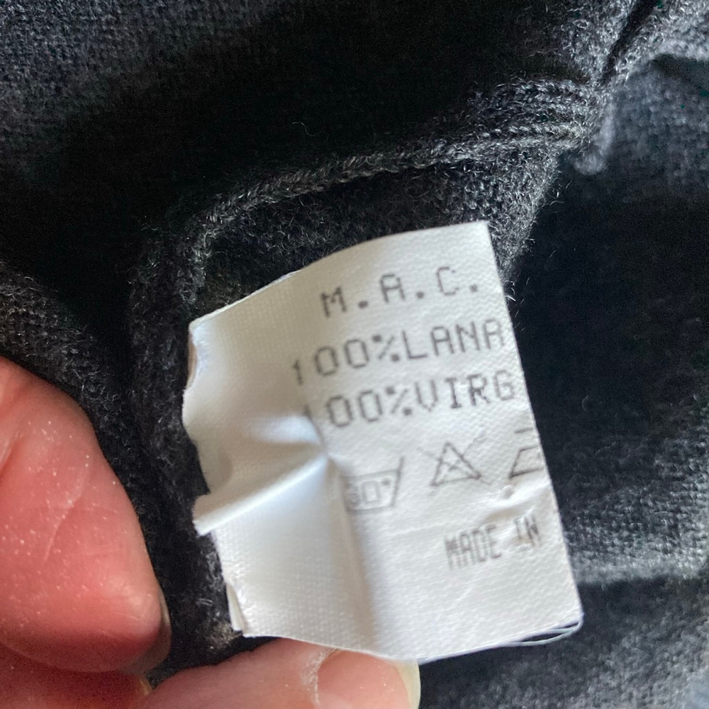 Women's 100% Virgin Wool Italian Sweater Gray Size L/XL - Picture 8 of 8